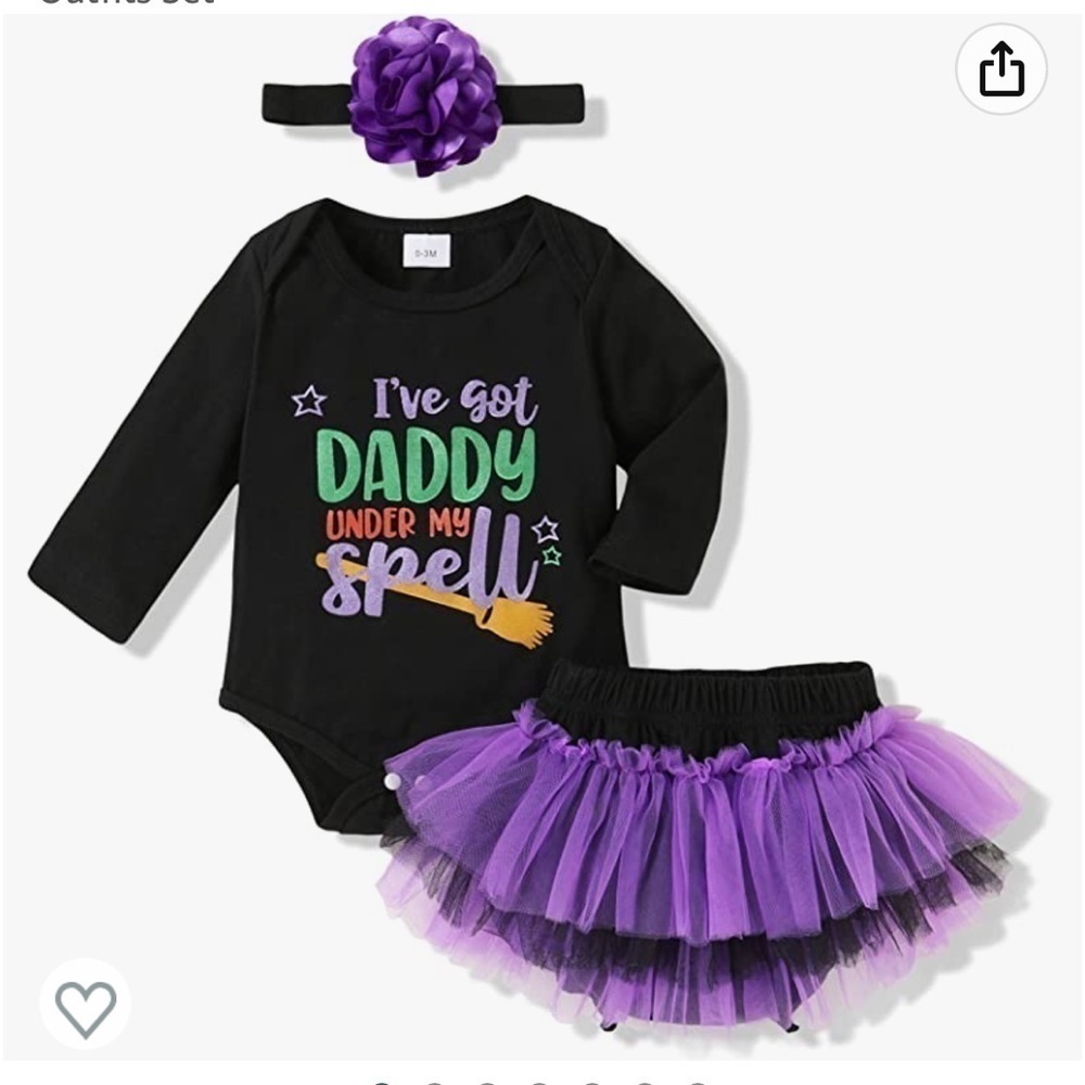 Baby Girl Halloween Outfits Print Romper and Tutu Skirts with Headband NEW